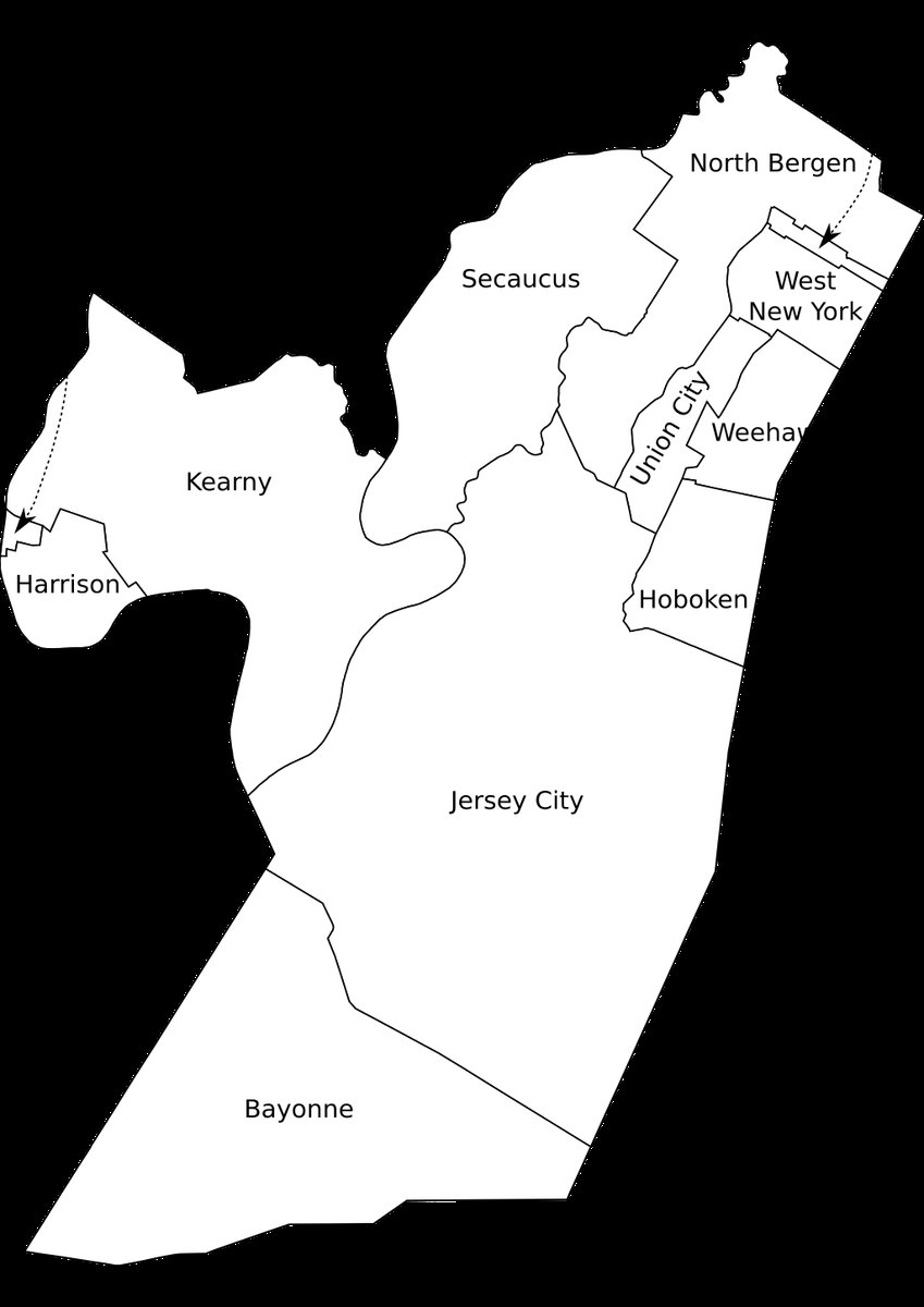 West Hudson, NJ - File:Hudson County, NJ municipalities labeled.png - Wikipedia
